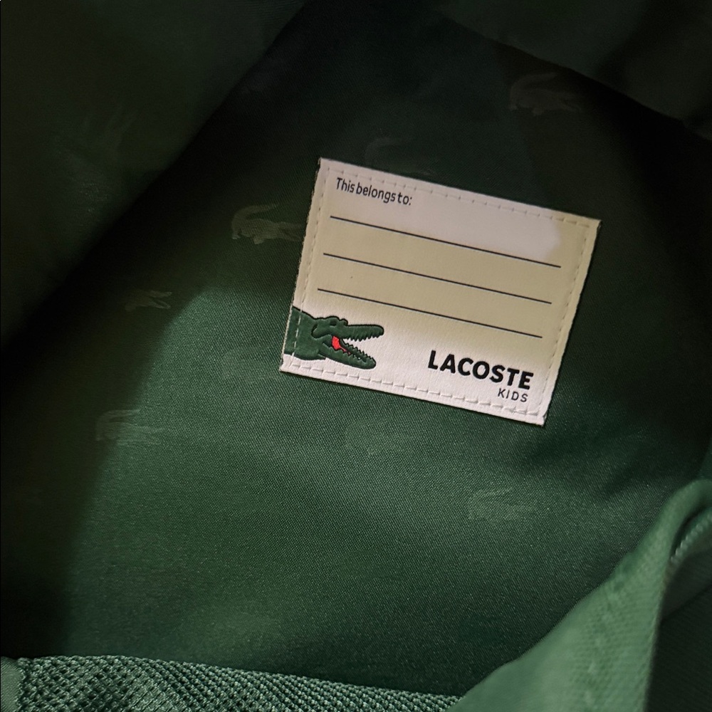 Lacoste Forest Green Backpack with Multicolor Croc Embroidery - Picture 10 of 14